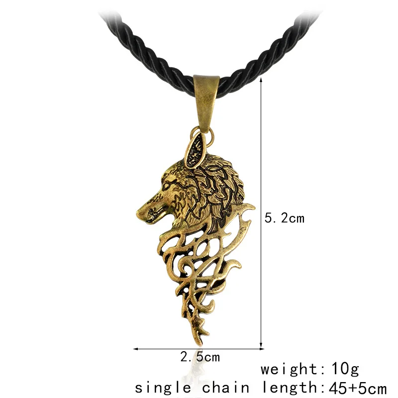 Homme Викинг Волчья Голова Кулон Цепочки и ожерелья Игра престолов животного Neckless