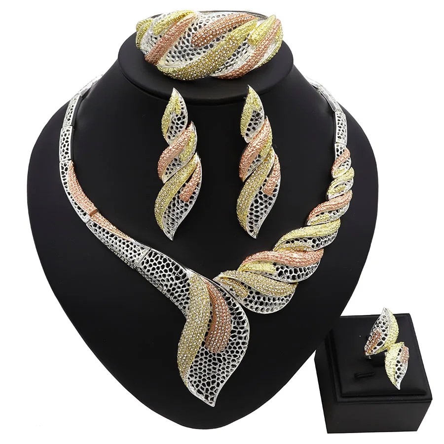 TSROUND Африканский ювелирный набор статуэтки Bijoux achier Inoxydable Femme нигерийский