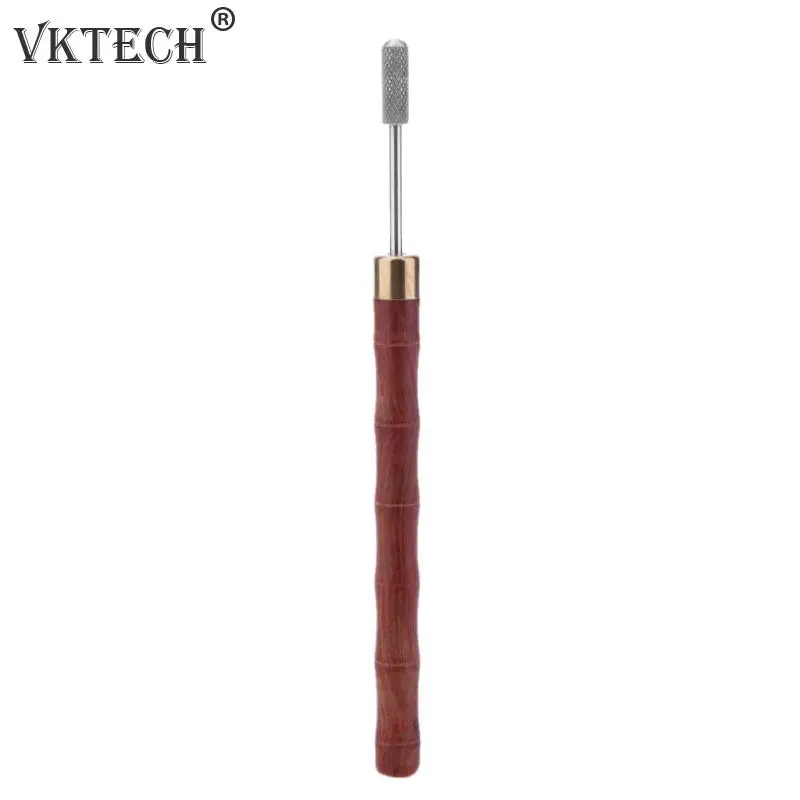 Light Brown Латунная головка DIY Кожа ремесло обработка края роликовая ручка сандаловое дерево край масло ручка края обработки Аксессуары Инструмент - Цвет: Light Brown