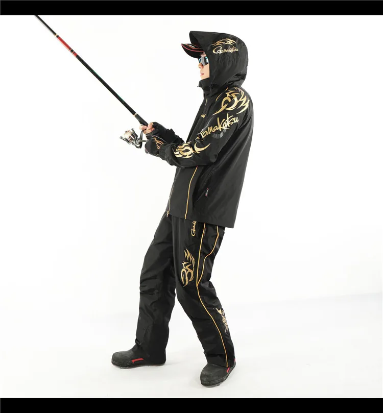 1 Set Gamakatsu New Outdoor Men Fishing Clothing Set Spring Summer Waterproof Fishing Jacket and Pant for Pesca Camping