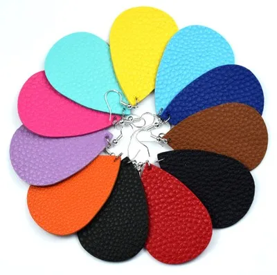 20 Новые длинные серьги в форме слезы из искусственной кожи женские двухсторонние