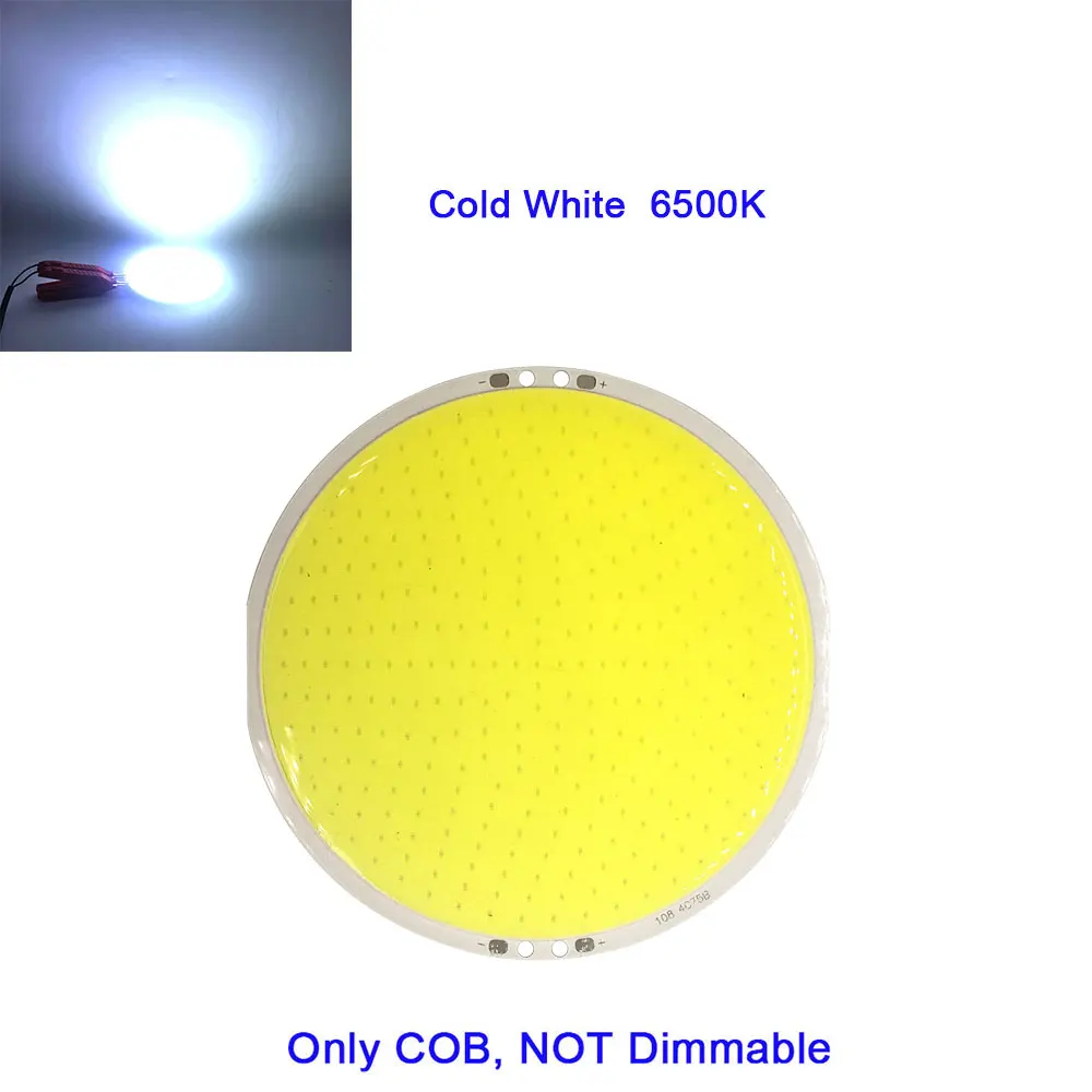 Cold White 108 мм диаметр круглый COB чип на плате 12 в 50 Вт Светодиодный светильник с диммером Теплый Холодный белый синий светильник ing цвет для автомобиля лампы DIY - Цвет: Cold White