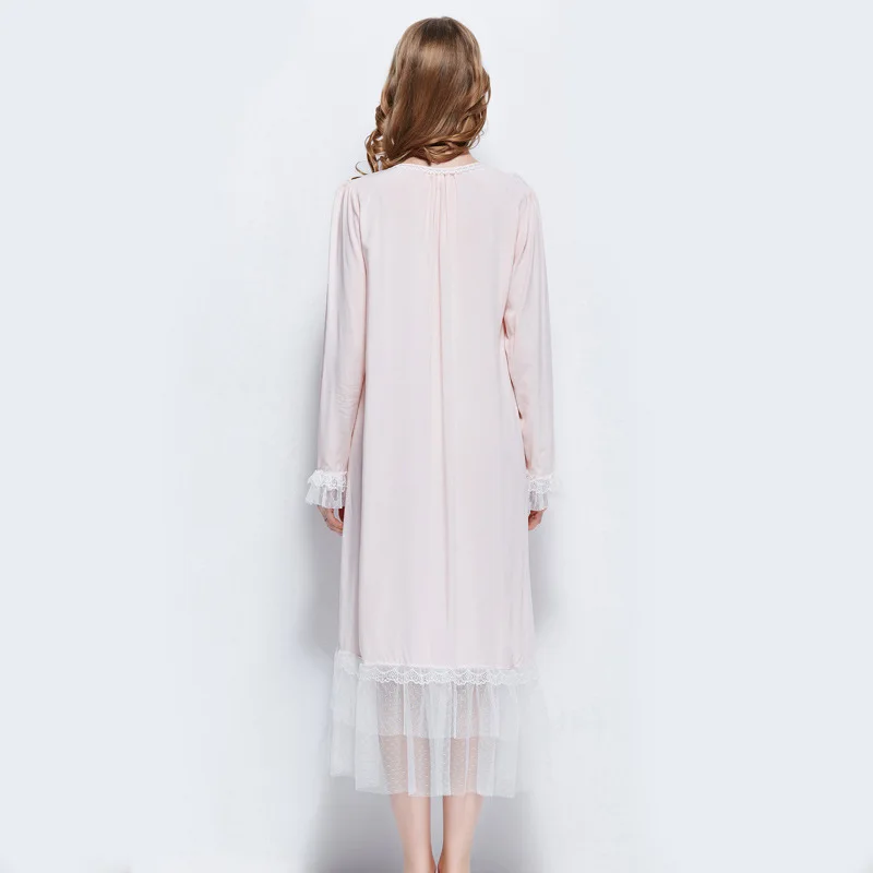 Европейский бренд Женские Элегантные ночные рубашки тонкая Милая Кружевная