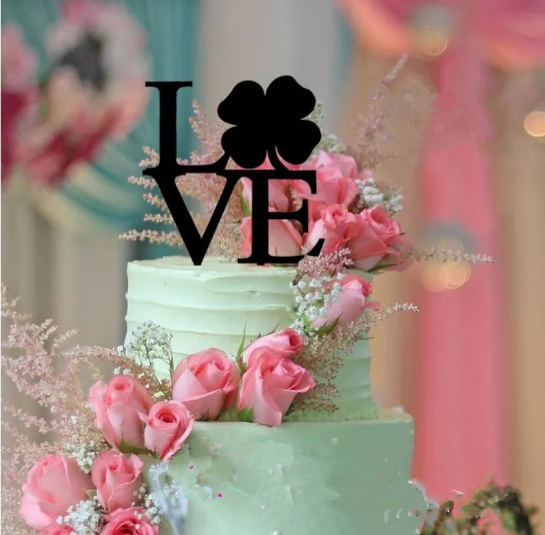 Black Acrylic cake topper Letter LOVE Wedding Cake Toppers for & Engagement decorations with free shipping | Дом и сад