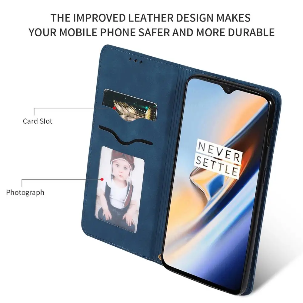 For OnePlus 6T Luxury Wallet Magnetic Flip Retro Leather Case 7 1+7 Cover One Plus Pro Card Holder Phone Coque | Мобильные телефоны