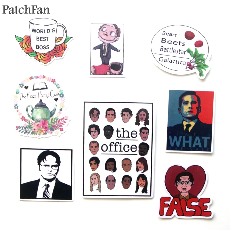 patchfan 46pcs the office funny tv show kids toy sticker for diy scrapbooking album laptop phone notebook decal sticker a1763 free global shipping