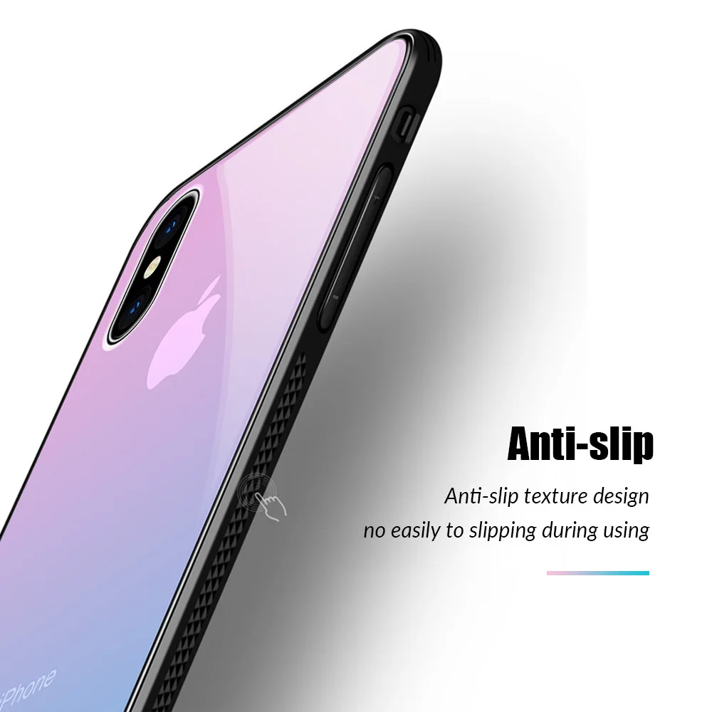 Роскошный стеклянный чехол для телефона iPhone XR XS Max прозрачный градиентный Чехол 9H