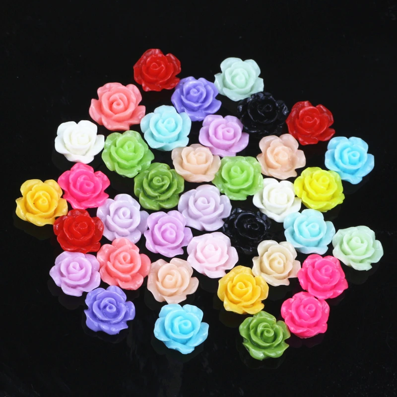 

300pcs Mixed Color 10mm Resin Flower Crafts And Scrapbooking Flatback Resin Cabochons Diy Manualidades Ornaments Resina Flowers