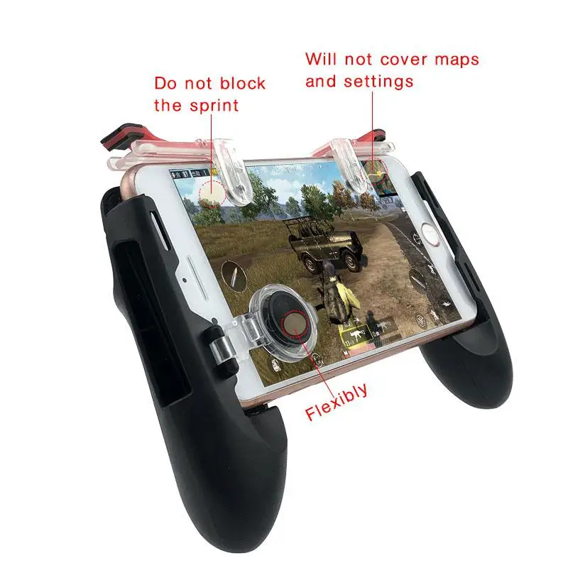 Buy AOSANG Mobile Phone Game Controller PUBG Joypad + Auxiliary Quick Button for IPhone Andriod Phones Gamepad on