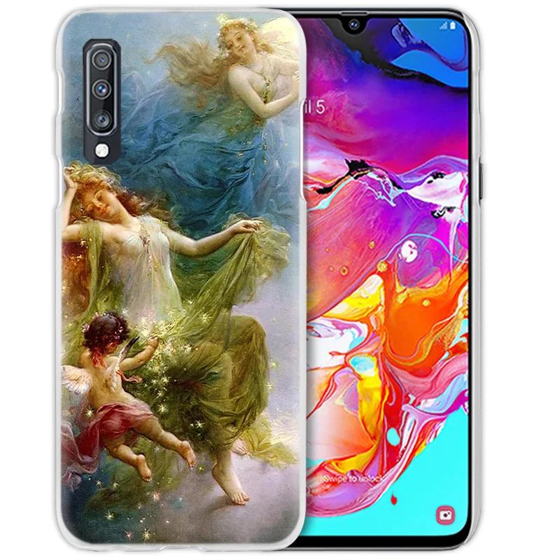 Художественный чехол с ангелом Амуром для samsung Galaxy A50 A70 A20e A40 A30 A20 A10 A8 A6 Plus A9 A7 жесткий прозрачный чехол для телефона из поликарбоната