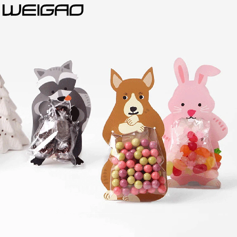 WEIGAO 10 шт животное коала Медведь Кролик подарок на Рождество/конфеты коробка печенья сумки поздравительная открытка мальчик ребенок душ день рождения принадлежности