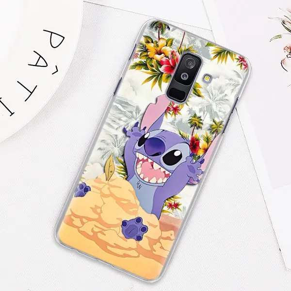 02 Милый чехол для телефона Lilo Stitch s для samsung Galaxy J4 J6 Plus J8 A40 A50 A60 A70 A80 жесткий чехол из поликарбоната - Цвет: 02