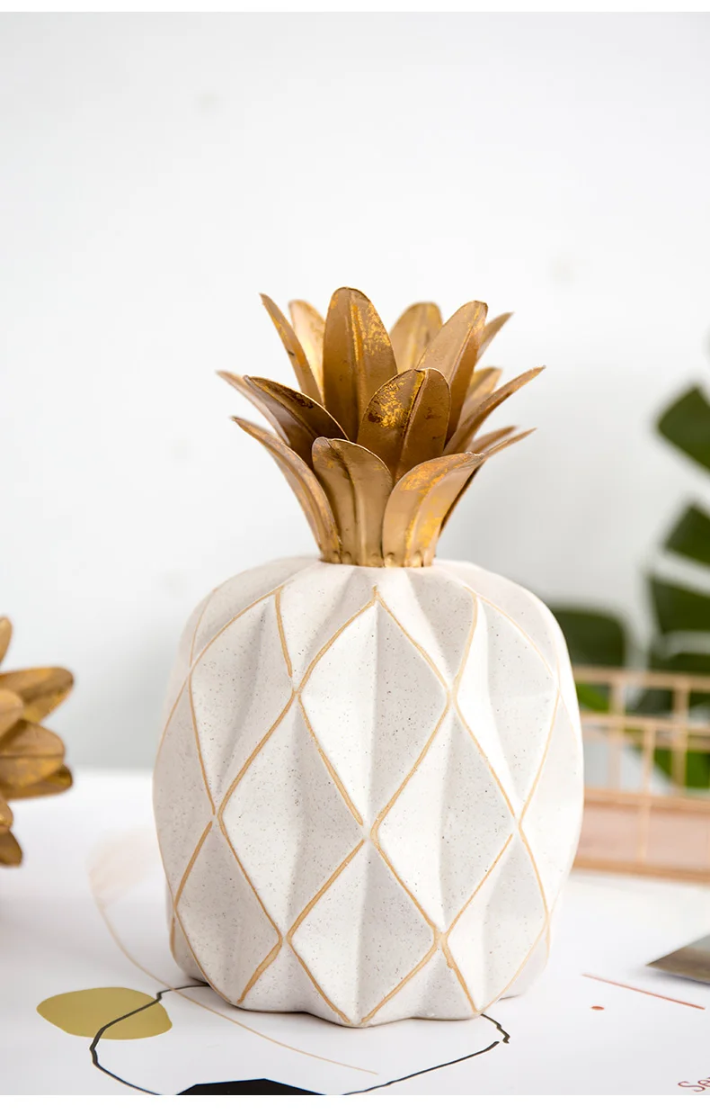 Nordic Творческий керамические моделирования ананас статуя home decor ремесел украшения комнаты объекты фарфор ананас фигурка