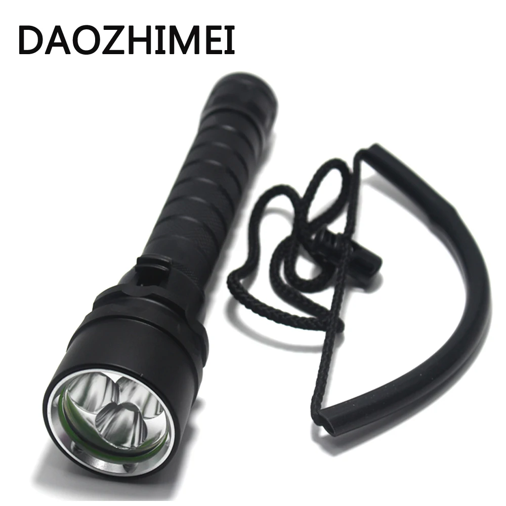 

6000 Lumen 3x XM-L T6 LED Diving Flashlight Torch 100M Underwater Waterproof LED Flash Light Lantern+2*18650 battery+Charger