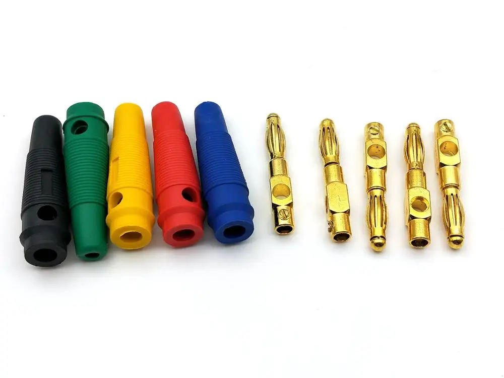 50 шт. 5 цветов позолоченный штекер 4 мм|plug 4mm|plug goldplug banana |