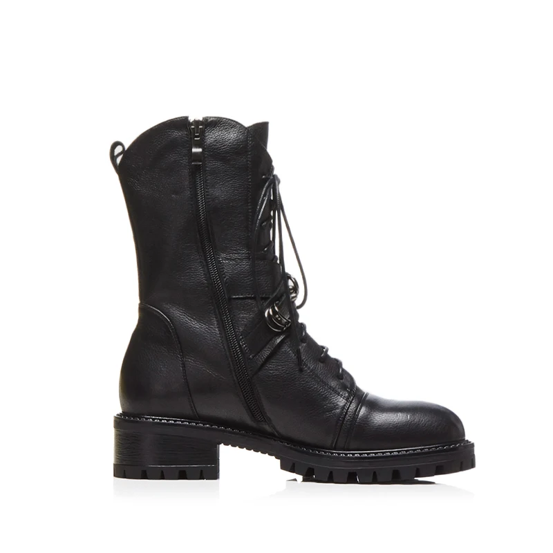Женские ботильоны из натуральной кожи Arden Furtado Черные с круглым носком и