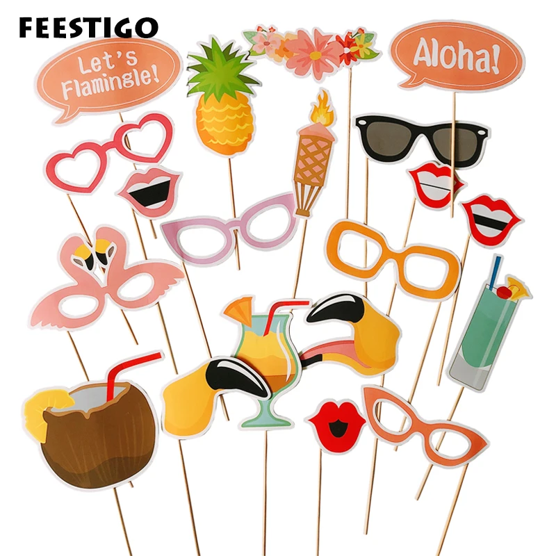 FEESTIGO Фламинго тропический Лето Photo Booth Реквизит Гавайи вечерние декоративная