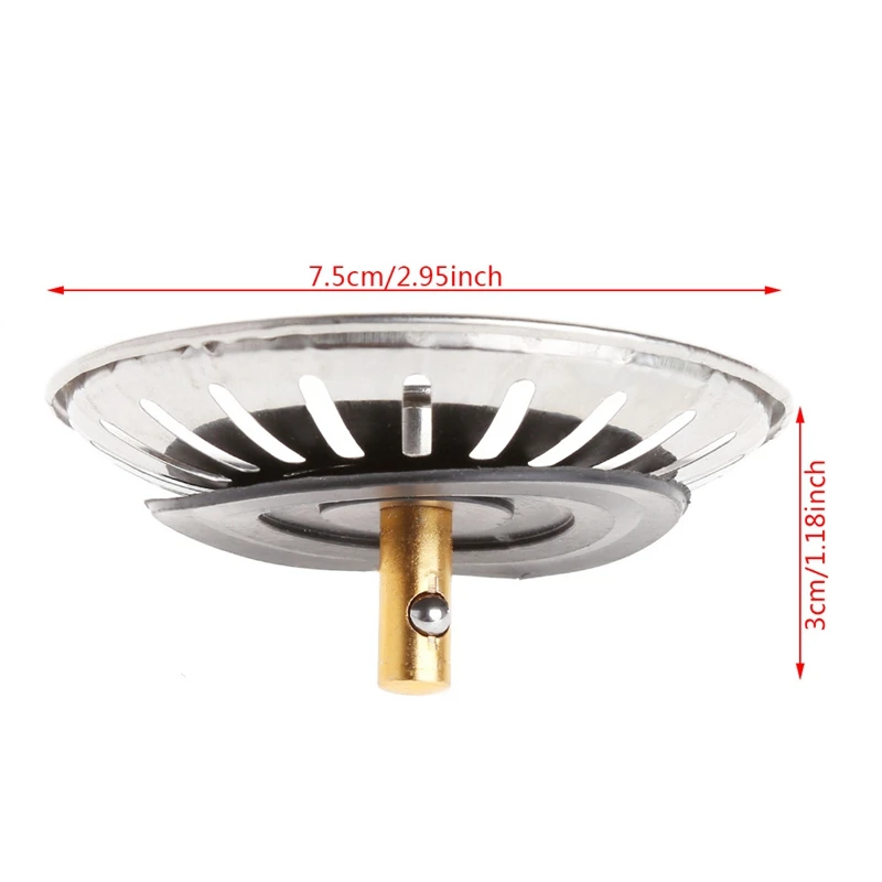 Kitchen Stainless Steel Basin Drain Dopant Sink Strainer Basket Waste Filter | Sinks