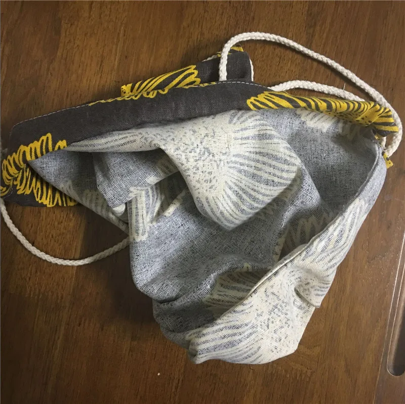 Дорожный рюкзак YILE из хлопка и льна на шнурке коричневая сумка для книг обуви с