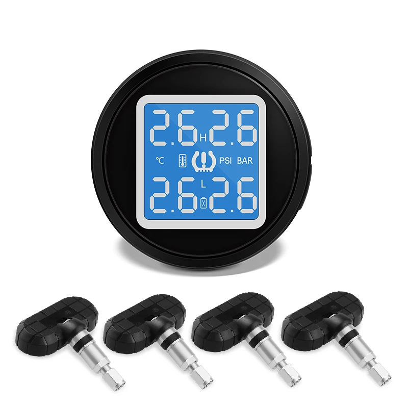 Цифровой беспроводной автомобильный TPMS бар PSI система контроля давления в шинах внутренняя и внешняя система датчика сигарет зарядное устройство ЖК-дисплей