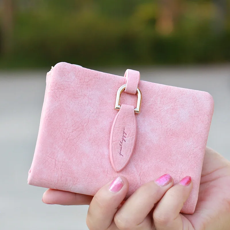 Prettyzys Дамский короткий клатч с защелкой кошелек винтажный матовый женский Модный
