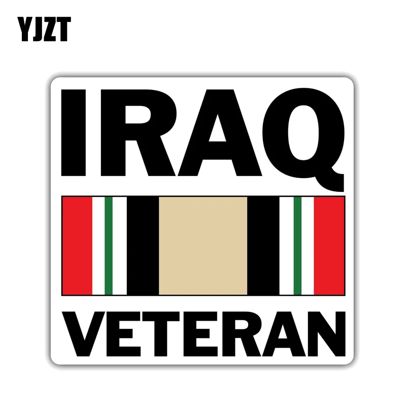 

YJZT 12CM*11.3CM Warning Iraq Veteran US Army Car Sticker Decal PVC 12-1332