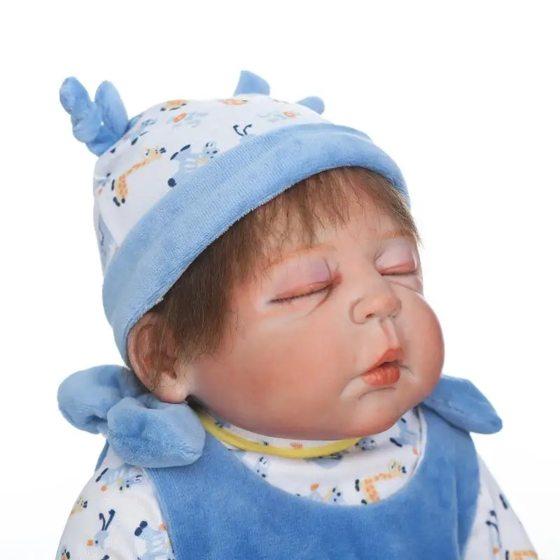 Детские Силиконовые куклы Bebe boy reborn 23 дюйма поддельные спящие подарок для детей can