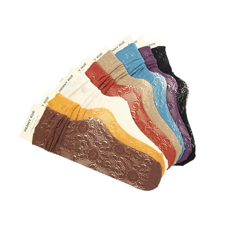 Women Socks 2022 New Fashion Long Mesh Socks For Women Solid Color Female Soft Sexy Hollow Out Lace Slouch Socks Thin Girl Cute