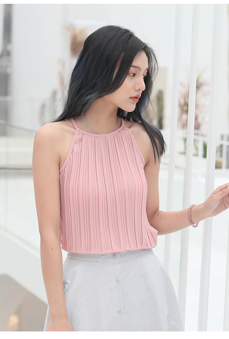 WHITNEY WANG блузки женские 2019 летняя модная уличная однотонная плиссированная блуза