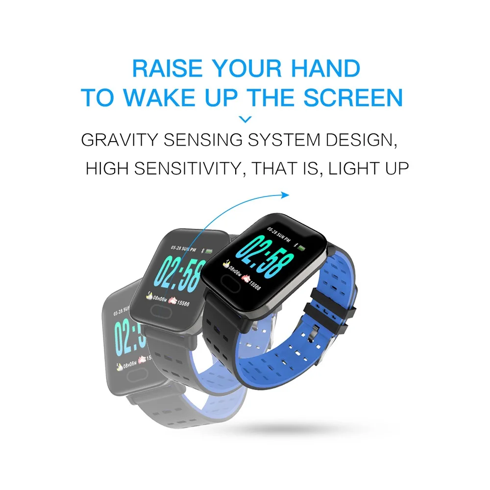 Водонепроницаемый Smart Часы Bluetooth монитор сердечного ритма крови Давление Фитнес
