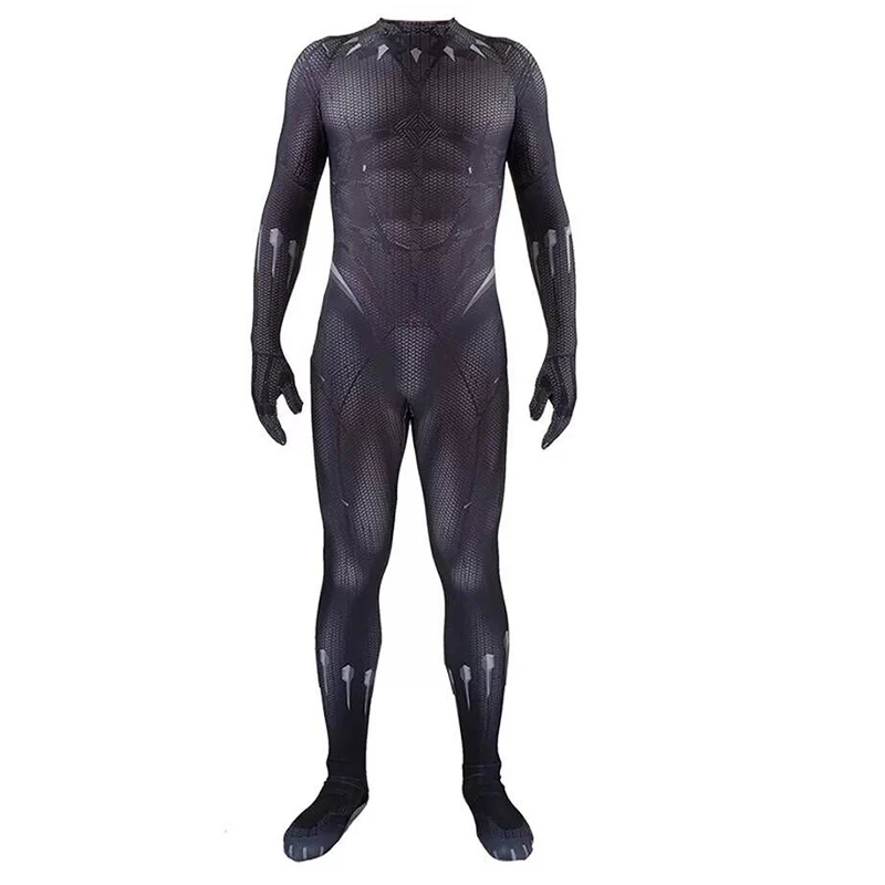 Adult Jumpsuit Костюм для косплея из фильма «T'Challa», костюм для детей и взрослых, Костюм черной Пантеры, боди, костюм на Хэллоуин, комбинезон, нарядный бальный костюм - Цвет: Adult Jumpsuit