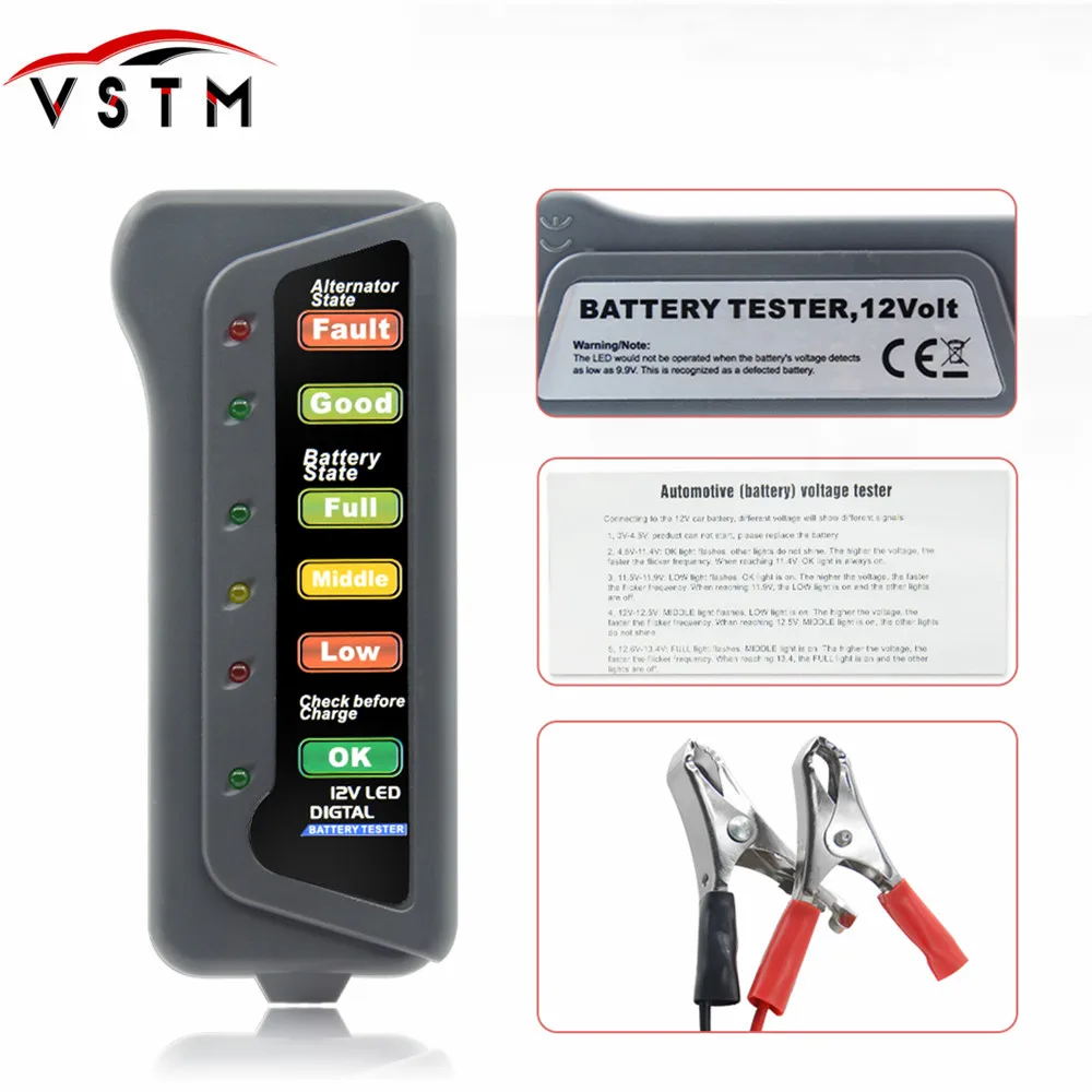 Батарея Тестер Цифровой Ёмкость тестер для проверки 12V Питание измерительный