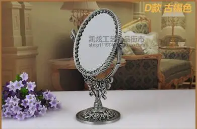 tin color large 1:2 увеличительное винтажное двухстороннее настольное Ретро металлическое косметическое зеркало для макияжа большое 332C - Цвет: tin color large
