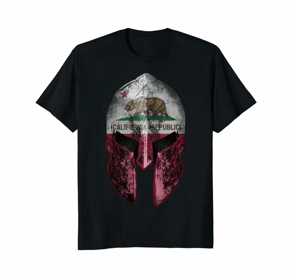 Футболка с надписью California Spartan Helmet новинка 2019 футболки в стиле хип хоп Мужская
