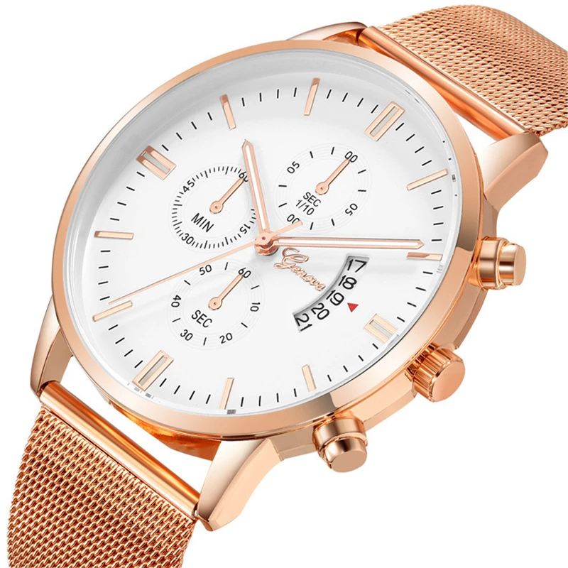 Waterproof Alloy Multifunction Business Watch Calendar Three Eyes Clock Full Steel Quartz Wristwatches Automatic for Men | Наручные часы