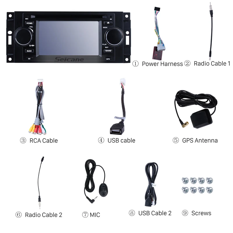 Seicane Android 300 автомобильный Радио dvd-плеер Мультимедиа gps для Jeep Commander Compass Dodge ram Chrysler Wrangler Grand Cherokee