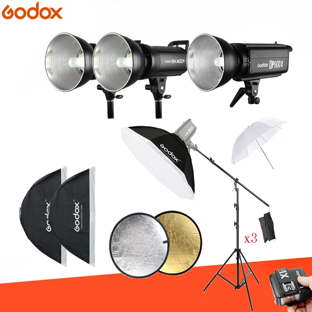 Светильник Godox DP600 II 600Ws + 2 x SK400II для фотостудии осветитель подставка светильник
