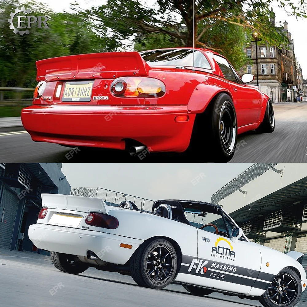 Для Mazda MX5 NA родстер Miata(1989-1997) R Банни широкий кузов углеродного волокна задний спойлер для MX5 NA Miata углерода Магистральные губ крыла
