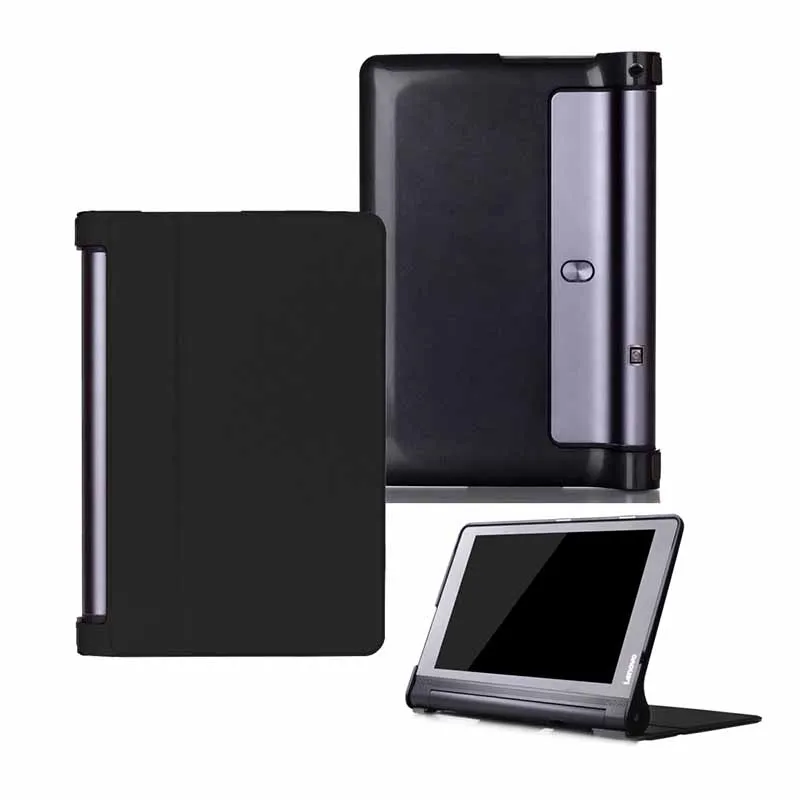 10,1 дюймовый защитный чехол для планшета lenovo Yoga Tab3 Plus 10,1 YT-X703 из искусственной кожи чехол для lenovo Yoga TAB 3 X90F/X90L+ пленка - Цвет: Black