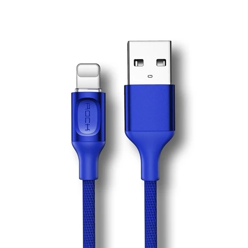 ROCK автоматическое отключение USB кабель для iPhone X 7 Plus 5 V/2.1A светодиодный свет быстрая зарядка кабель синхронизации данных для iPhone 10 8 5s 6 6s iPad - Цвет: Blue