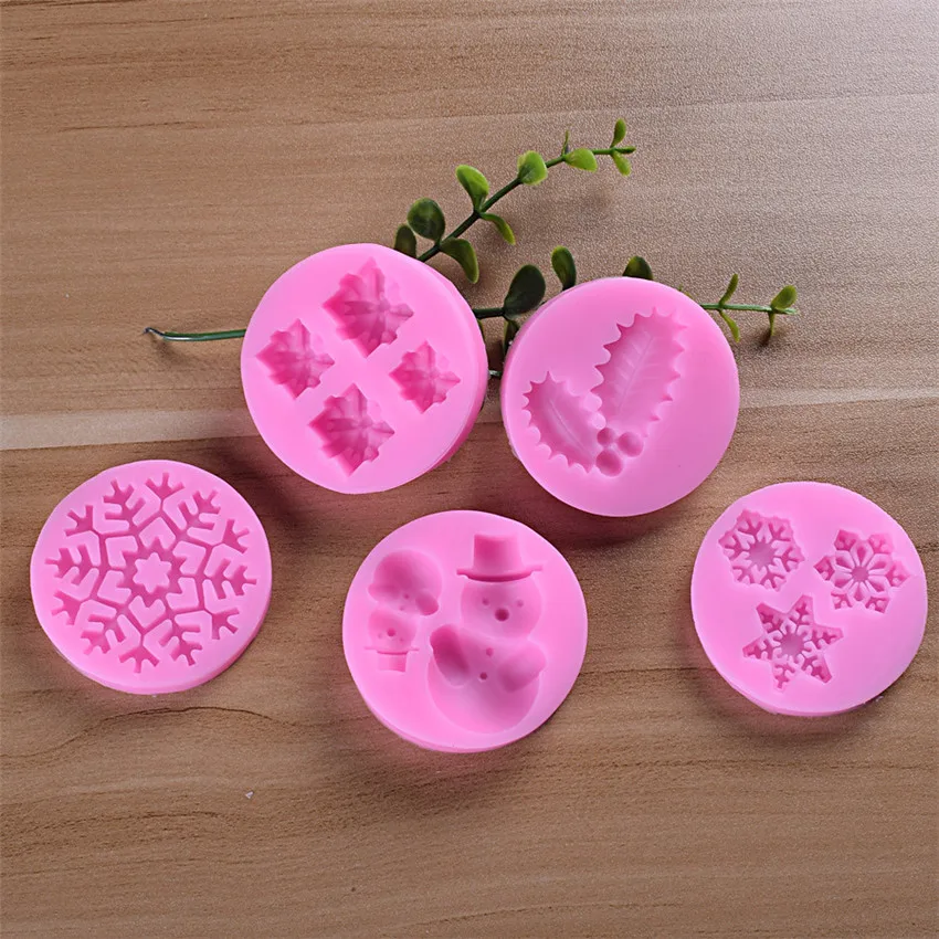 2018 новая горячая распродажа Рождественские снежинки силиконовая форма кекс торт