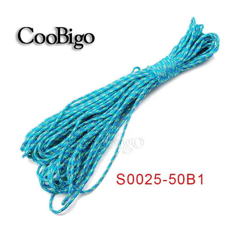 1 шт 50ft Dia.2mm Strand Core Paracord браслет талреп Кемпинг веревка для выживания парашют шнур# S0025-50A/B(Mix-s