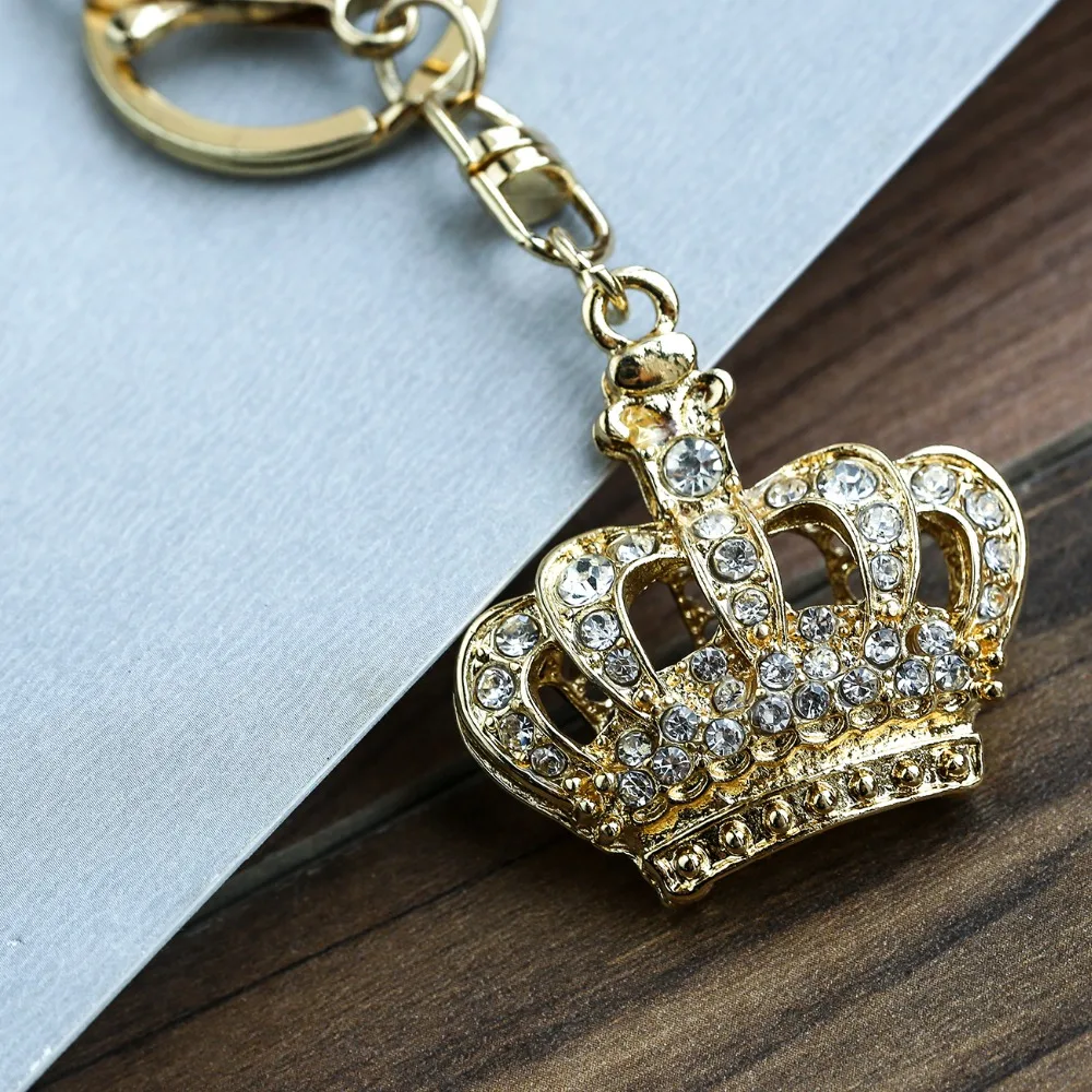 Dincior роскошный хрустальный брелок в виде короны золотистый металл со стразами