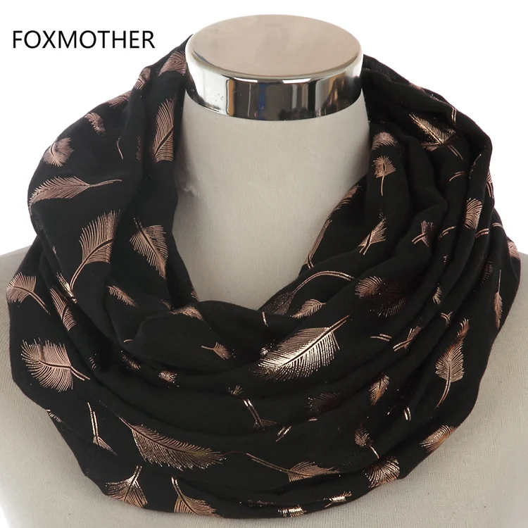 FOXMOTHER модные женские белые темно-синие желтые бронзовые фольга Серебряное перо кольцо шарфы шейный шарф блестящий платок