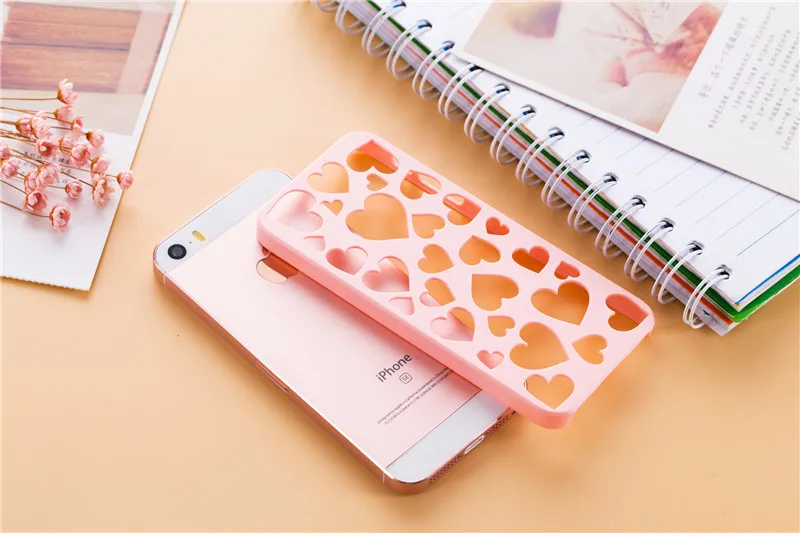 Высокое качество милый любящий Сердце чехол для iPhone 5G Жесткий Чехол карамельный