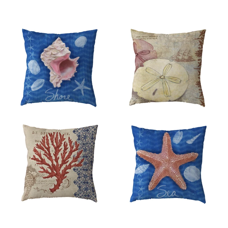 Высокое качество морской Стиль Чехлы Shell Морская звезда травы синяя Обложка