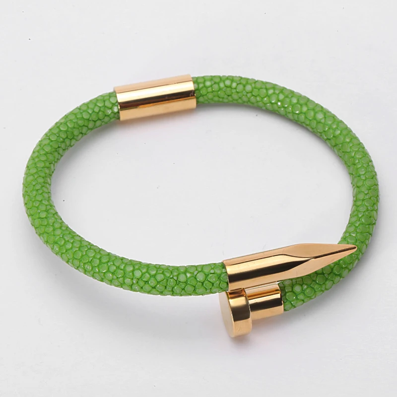 Кожаный браслет Magic Fish для мужчин 6 мм из нержавеющей стали 316 с кнопками