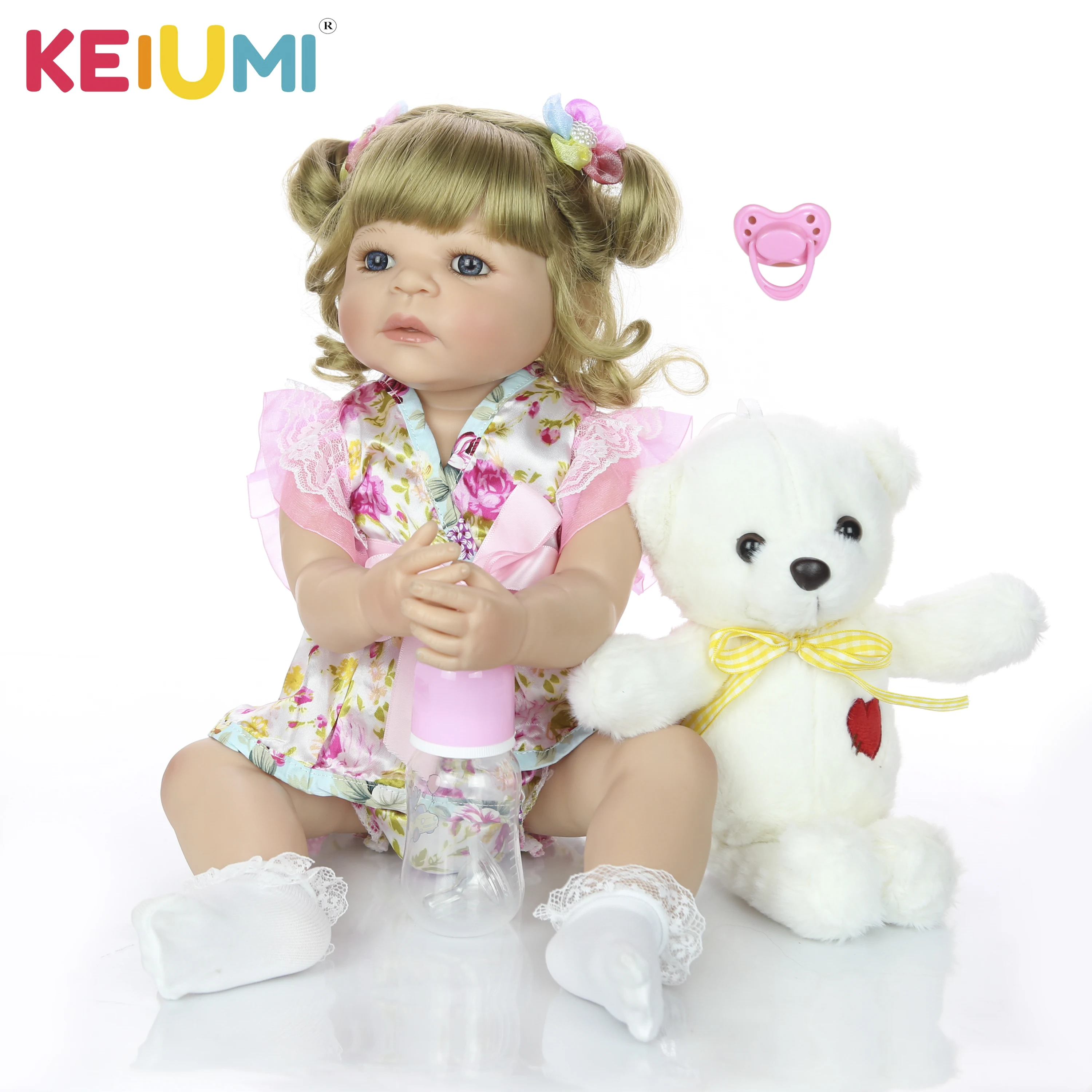 Новый стиль 22 'ཱི см Reborn девушка кукла силиконовые полное тело реалистичным