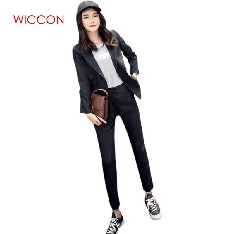 2019 женские комплекты из двух предметов короткий серый однотонный Блейзер штаны с