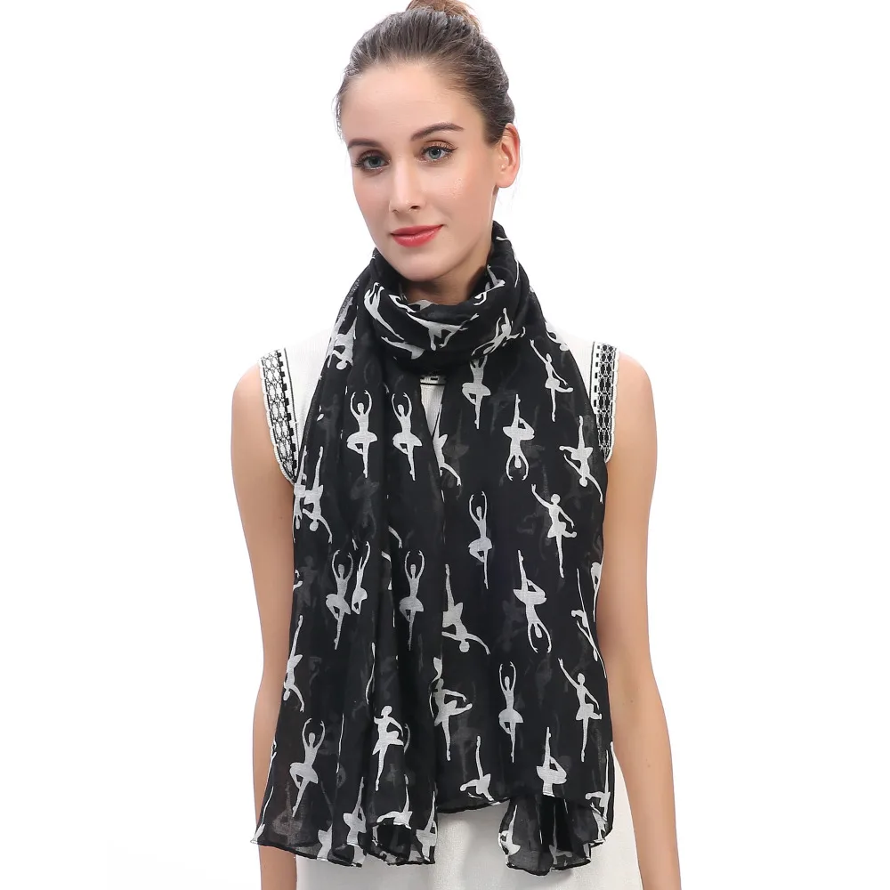 Женский шарф с принтом балерины мягкая легкая шаль для подарка|women scarf shawl|women